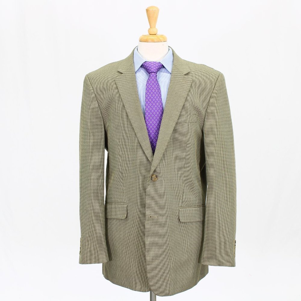 Michael Kors 44L Beige Check 2-Button Sport Coat Blazer Jacket V423